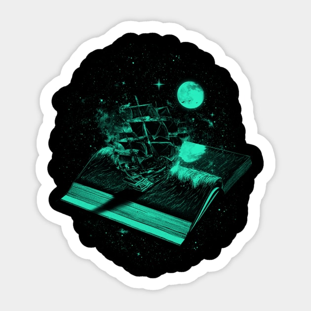 Crossing the Rough Sea of Knowledge Sticker by nicebleed